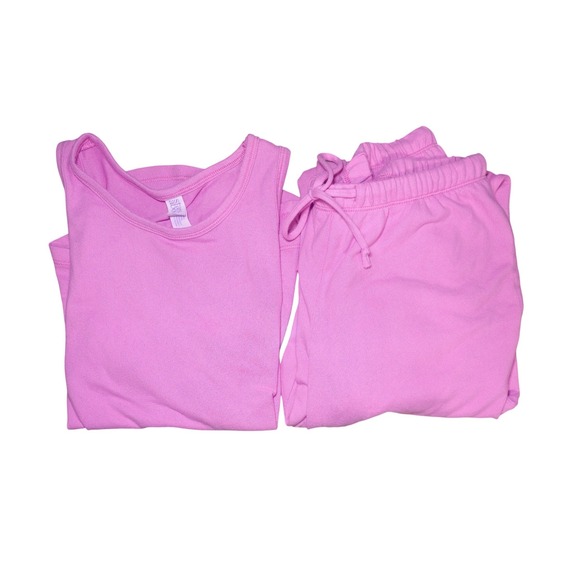 stars above Other - Stars Above Pink Ribbed  Super Soft Tank Top Jogger Pajama Set Size XS EUC